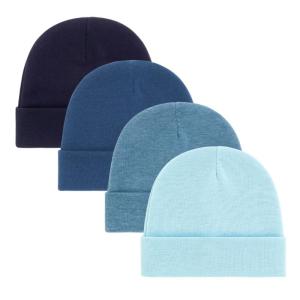 4Pcs Infant Fetal Caps Set Breathable Comfortable Hospital Essential Bonnet Hat for Boys Girls 0-3 Months Old