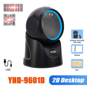 Commercial Wide Angle USB Wired Desktop Barcode Scanner 2D Omnidirectional QR Code Scanner Hands Free Auto Sense Barcode Reader