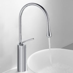 Vòi Lavabo Thiên Nga Đồng Đúc Nguyên Khối Nặng Nóng Lạnh Cao Cấp 30cm Tân Cổ Điển Hình thiên nga Chân cao- Hàng Nhập Khẩu Bảo Hành 10 Năm