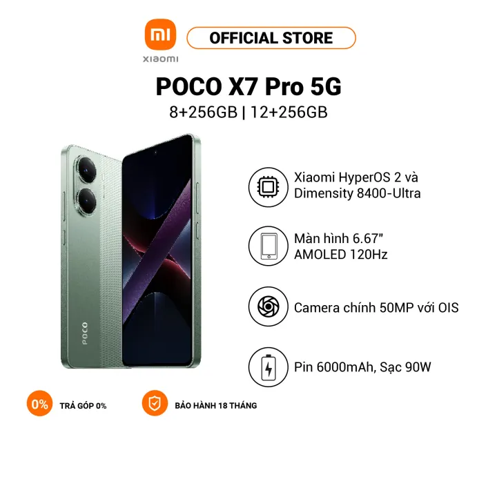 Điện thoại thông minh POCO X7 Pro 5G (12+256GB) | Màn hình 6.67" 120Hz ...