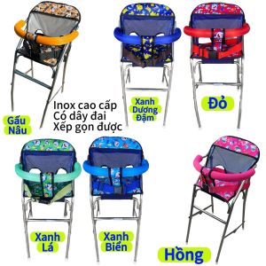 Ghế Xe Máy An Toàn Cho Bé Gấp Gọn INOX Cao Cấp Có Dây Đai và Vòng Bảo Hiểm - Phong Cách Đa Dạng