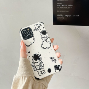 DEAMOR Case Redmi A1 A2 5A 9A 9C 9T 10 10 Prime 10 5G 10C Note 8 Casing Astronot Cream Black With pelindung kamera