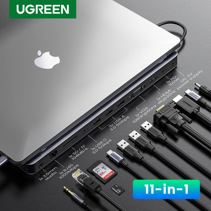 HUB USB-C SUNNY TECH 9 In 1: HDMI 4K, VGA, Audio, PD 100W, SD/Micro SD – Grigio - Foto 4