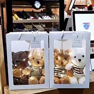 Quivlox Teddy Bear Plush Toy Soft Stuffed Doll Cute Cuddly Gift for Kids Nursery Birthday Present