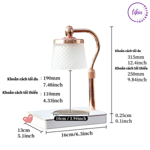 Đèn Đốt Nến Thơm Phong Cách Châu Âu TIKIU Thuỷ Tinh Sang Trọng Cao Cấp Phụ kiện nến thơm Yankee Bath & Body Works 2022