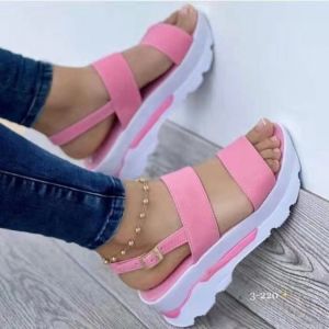 Free Shipping New Summer Collection: WomenS Thick-Soled Sandals With A Single-Strap Design Crisscross Straps A Wedge Heel For Added Height Soft Leather Upper And A Stylish Oversized Design