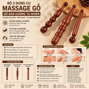 🦶 Bộ 3 Dụng Cụ Massage Chân Bấm Huyệt Cạo Gió Bằng Gỗ Nguyên Khối Đa Năng PVN10066