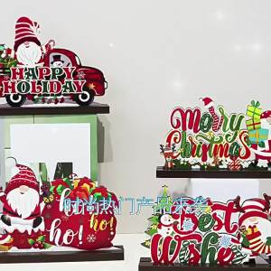 [COD]  Best-selling Christmas wooden craft decorations   Creative DIY Wooden Santa Claus Decorative Table Ornament