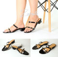 JUMBO SIZE 41-45 / Hees 3cm Bigsize Wanita Pesta / Sandal Heel Ukuran Besar Motif Piramida Beig. 