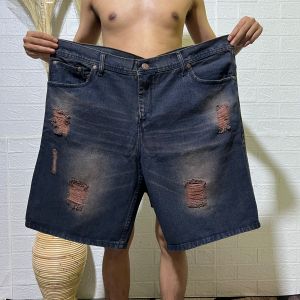 CELANA JEANS SOBEK PENDEK PRIA JUMBO OVERSIZE CELANA PENDEK DENIM BIG SIZE