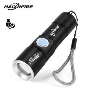 HAIXNFIRE ไฟฉายไฟกระพริบขนาดเล็ก X200ไฟฉาย LED USB พลังสูง AC Lanterna สําหรับเส้นทางกลางแจ้ง