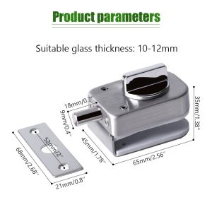 Glass Door Ground Lock Anti-corrosion Stainless Steel  Floor Latch Lock for Shop Glass Door