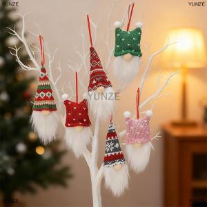 [COD] YUNZE Giáng sinh Bắc Âu đan Gnome treo trang trí thiết lập trang trí Giáng sinh lùn bức tượng Phụ kiện treo