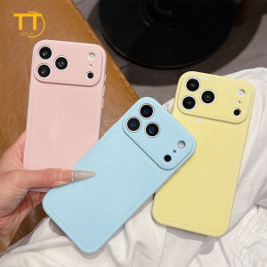 Tri-Town Candy Color Silicone Case for iPhone 18 17 11 12 13 14 15 16 Pro Max Shockproof Soft Back Full Cover Casing