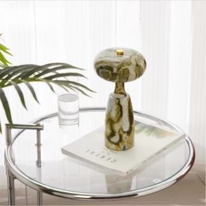 FFBH Marble Nordic Creative Simple Figurines Mushroom Molding Living Room Tabletop Crafts Modern Valentines Day Gift Room Decorations 9H4B3