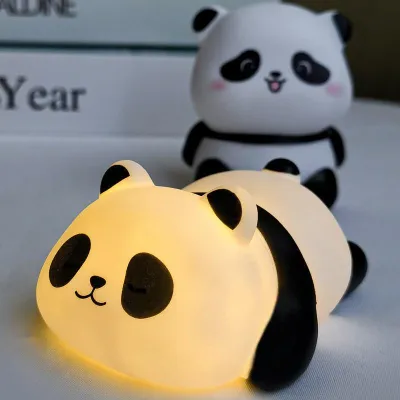 Cartoon Panda Small Night Lamp Warm White Lights Cute Panda Night Light LED Bedroom Sleep Night Lamp Desktop Festival Ornament Birthday Gift
