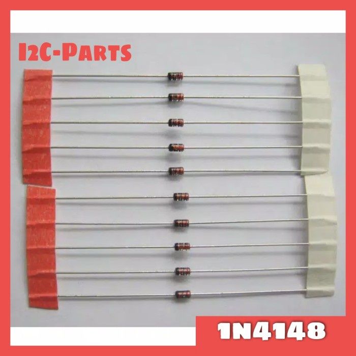 Qfix 1N4148 Diode – 10er Set, Standard-Siliziumdiode, 100V, 200mA, DO-35-Gehäuse