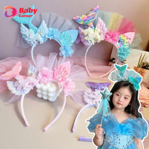 【Tiaioi】ที่คาดผม เลื่อม หางนางเงือก สไตล์เกาหลี ล้างหน้า ที่คาดผม แฟชั่น เด็กผู้หญิง เครื่องประดับผม