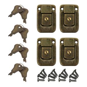 4pcs Vintages Iron Suitcases Lock Hasp Home Accessory for Box Toolboxes and Case with Key and Screws