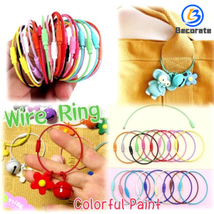 BECORATE 1pc Color Painted Steel Wire Rope Metal Wire Ring Rotating Screw Buckle DIY Key Ring Pendant