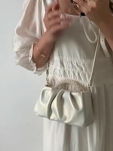 Fashion Pearl Handle Women Dinner Clutch Handbag Luxury Design Ladies Square Shoulder Bags Small Messenger Bag