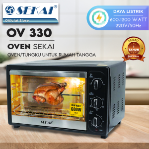 SEKAI Oven Listrik Low Watt Kapasitas Loyang 33L Pemanggang Makanan Rotisserie - OV 330
