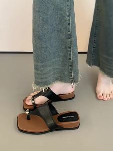 [Free Shipping] Wedge Toe-Loop Flip-Flops for Women Summer Outdoor Wear 2026 New Model High-End Beach Sandals