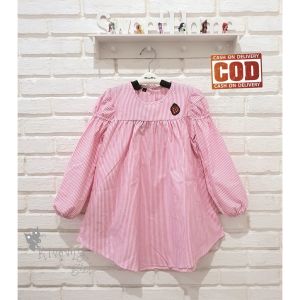 Blouse Atasan Anak Perempuan Usia 4-14 Tahun//Atasan Tangan Balon//Blouse Salur Anak