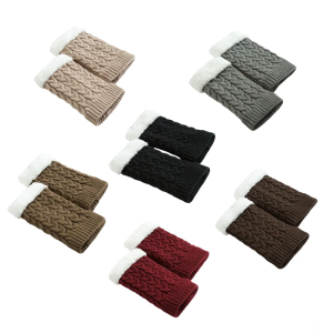 Womens bốt cổ thấp Vớ Crochet Dệt Kim tất kiểu ủng không che bàn chân Toppers Vớ Mùa Đông Ấm Làm ấm chân Vớ Đan Mắt Cá Chân Vớ cổ cao