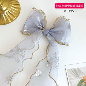 Klip Rambut 🐻蝴蝶结头饰儿童编发发带冰雪夏季飘带发饰韩国女童头花小女孩发夹 Bow headdress childrens braided hairband ice and snow summer ribbon