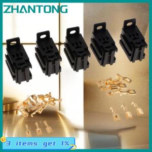 ZHANTONG 5 Sets Lot DIY Accessories Car Relay Connector Socket Without Wire With Terminal Modified Nylon Flame Retardant