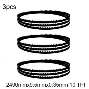 2490mm Bandsaw Blades 2490mmx9.5mmx0.35mm 10 TPI for Metabo Makit Dewalt Wood Cutting 3pcs