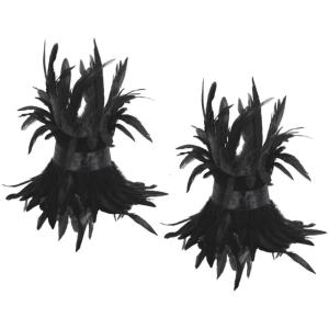 Feather Trimmed Ankle Cuffs Women Costume Accessories For Gothic Parties Themed Event And Fashion Performances
