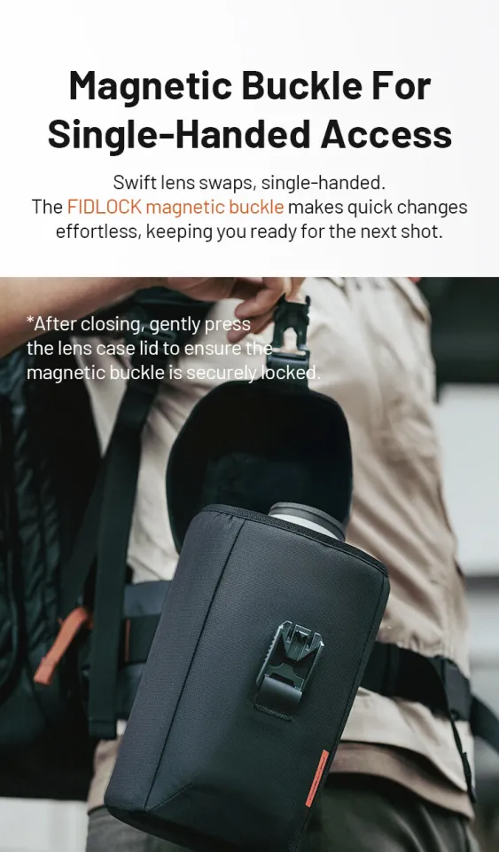 PGYTECH Camera Lens Case, Magnetic Buckle Camera Lens Bag, Water Resistant Protective Lens Pouch For DSLR Camera Lens, Thick Camera Lens Bag For - View #2