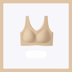 【OFFICIAL】 Foundation Vest Style Latex Wire-Free Bra Relieves Menstrual Discomfort Comfortable Push-Up Nude Feel Bra Seamless Invisible Wide Strap Bra