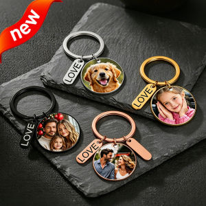 Custom Photo Keychain Personalized Picture Keyring Family Pet Gift for Men Women Love Souvenir Keychain