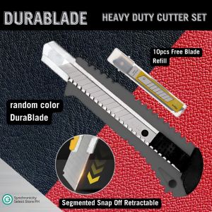DuraBlade Heavy Duty Box Cutter | 15.2cm Retractable Utility Knife with Snap-Off Blades | Ideal for Cutting Boxes Tape and Plastic | Durable and Portable Craft Tool for Home Office and Warehouse Use | Ensures Sharpness and Safety for Precise Cutting