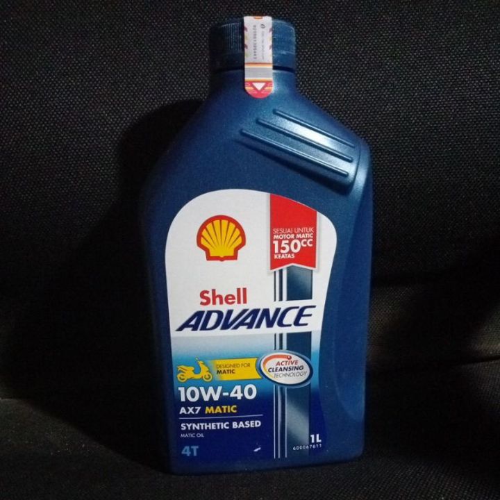 Oli Mesin Shell Advance AX7-SC 10W40 1 Liter Oil Shel Sheel Sell Sel AX 7 Untuk Motor Scooter Matic Aerox Nmax N Max Xmax Lexy Lexi Vario Pcx 1L 1Liter 1000ml 1000 ml Original