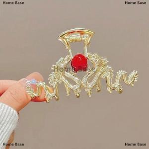 [COD] Home Base 2024 Year Of The Dragon Shark Claw Clip Dragon Hair Claw Metal Hairpin Women Crab Clip Barrette Hair Accessories