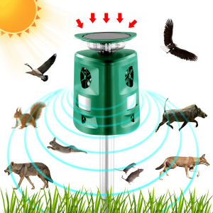 ⭐️ คุณภาพสูง + มีในสต็อก⭐️ ตัวเครื่องไล่หนู/งูด้วยคลื่นอุลตร้าโซนิกด้วยพลังงานแสงอาทิตย์360 °เครื่องไล่แมวกลางแจ้งพร้อมสะท้อนแสง LED และเซ็นเซอร์ตรวจจับการเคลื่อนไหวกันแมวกันน้ำปรับได้5โหมดสำหรับสุนัขกระต่ายจิ้งจอกกวางยับยั้งสุนัข
