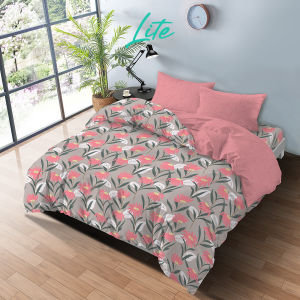 KINTAKUN LITE Bedcover Set Fitted Motif Margot 160x200 / 180x200 Seprai Flower Aesthetic Microfiber Tinggi 20cm - Varian Size