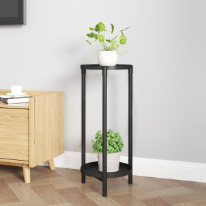 TP 2 Tier Gold Plant Rack Stand Golden Metal SideTable Waterproof Sofa Living Room Bedroom Organize Balcony Office Shelf