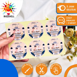 2-4 Cetak Stiker Gift From Umroh Buzz Gell Sticker Tasyakuran Haji Umroh Label Souvenir Logo Custom
