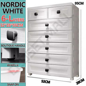 [CLOSET MALL]Drawer Cabinet Multipurpose Durable Storage Cabinet Sidebaord Locker Cabinet For Bedroom Living Room Drawer Organizer Bedside Table Nordic White