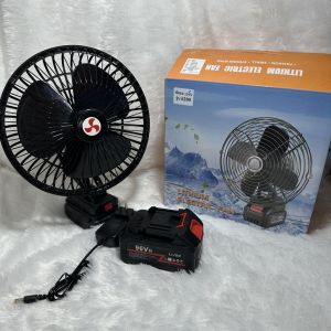 พัดลมไร้สาย พร้อมแบตเตอรี่ ขนาด 7 นิ้ว พร้อมแบตเตอรี่ 48V รุ่น RZ0012 และ ขนาด 10 นิ้ว พร้อมแบตเตอรี่ 96V รุ่น 6200 พกพา ไปแคมป์ปิ้ง ลมเเรง เย็นสบาย