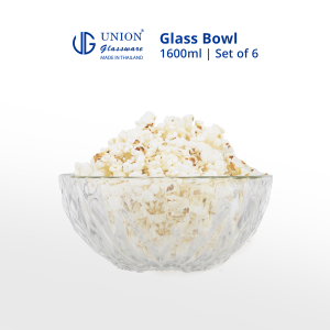 UNION GLASS Thailand Premium Clear Glass Bowl 1600ml 8oz 8 inches