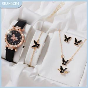 【SHANGZE4】 Đồng hồ đeo tay của phụ nữ mới là một bộ đồng hồ năm Mảnh Bướm đơn giản thời trang