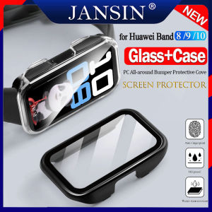เคสป้องกันหน้าจอ PC พร้อมฟิล์มกันรอย แบบเต็มจอ สําหรับ Huawei band 10 9 8 ฝาครอบนาฬิกา กระจกนิรภัย เคส สําหรับ Huawei band8 band9 band10 สมาร์ทวอทช์