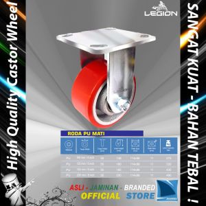 Roda Lori 6" inch / 150 mm 1 Arah Besi - PU Caster Troli - Trolley RIGID Castor Wheel LEGION