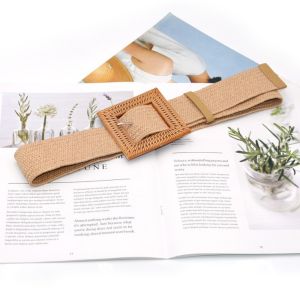 ZYJC Phụ nữ Thường ngày Bohemian Rộng Thắt lưng bện Đai rơm Thắt lưng